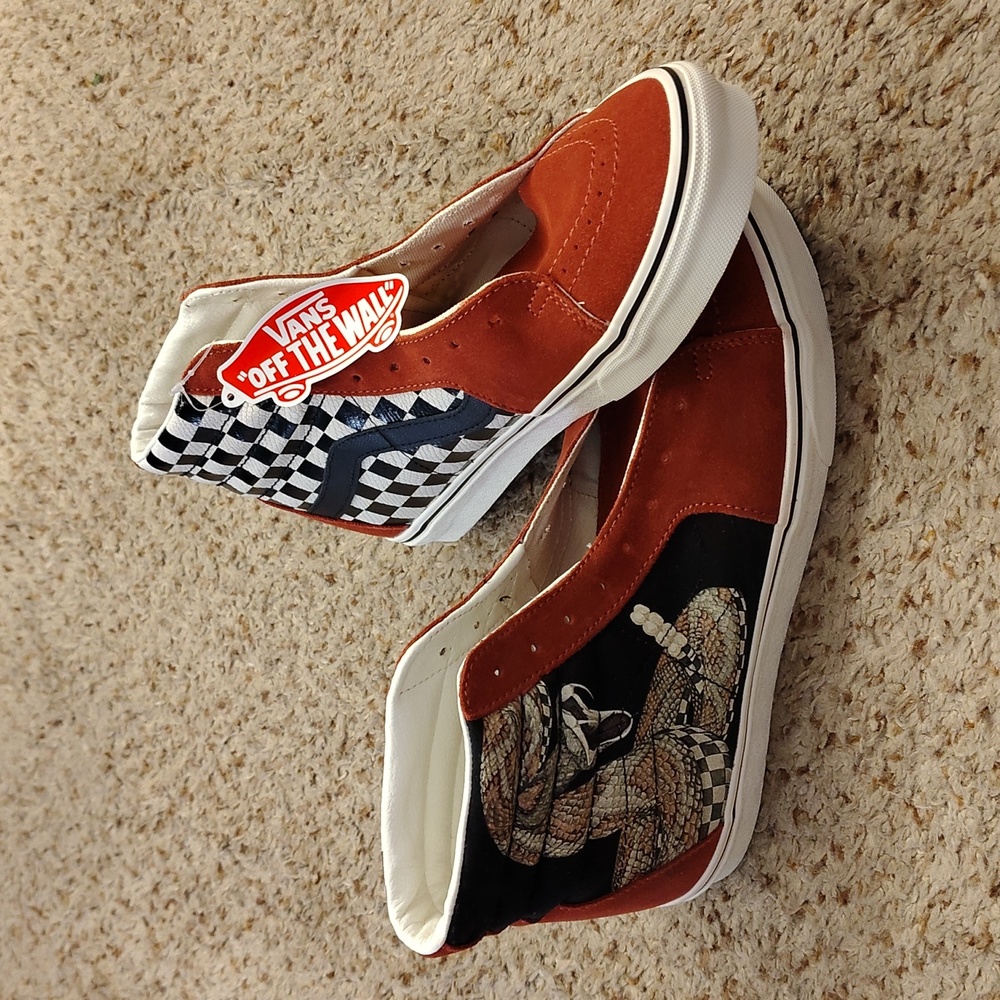Vans Rattlesnake and Checkerboard High-Tops Size 10.5 US Mens, 12 US Women